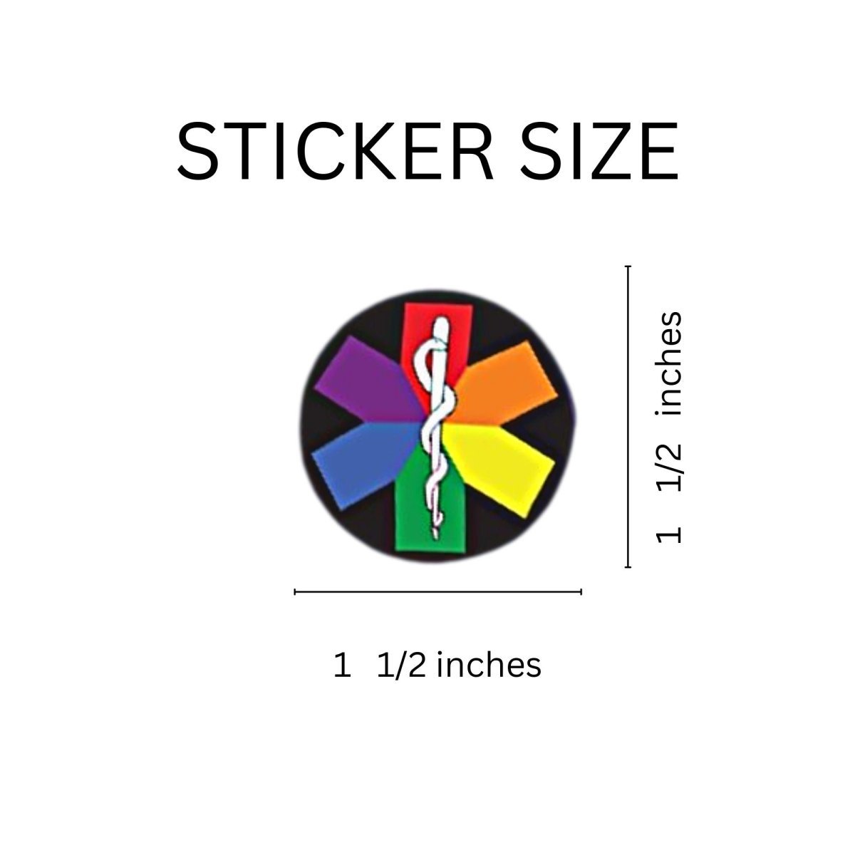 250 Rainbow Star of Life EMT Stickers (250 per Roll) - Fundraising For A Cause