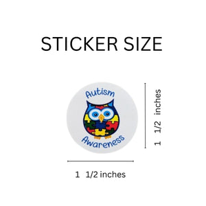 250 Autism Awareness Owl Stickers (250 per Roll) - Fundraising For A Cause