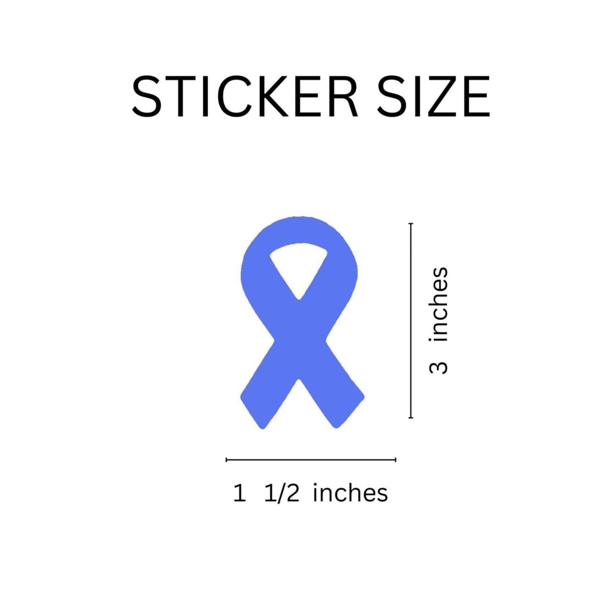 250 Large Periwinkle Ribbon Stickers (250 per Roll) - Fundraising For A Cause