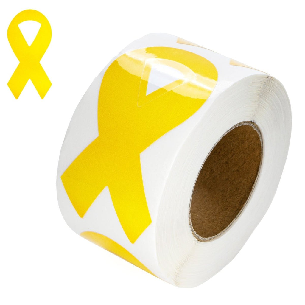 250 Large Yellow Ribbon Stickers (250 per Roll) - Fundraising For A Cause
