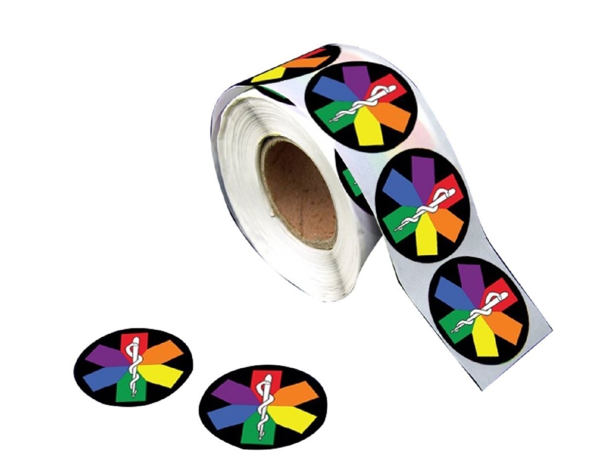 250 Rainbow Star of Life EMT Stickers (250 per Roll) - Fundraising For A Cause