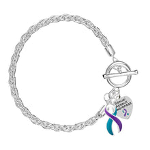 Load image into Gallery viewer, Sexual Assault Teal &amp; Purple Ribbon Rope Bracelets