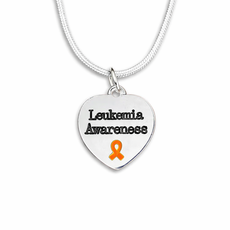 Leukemia Awareness Heart Necklaces