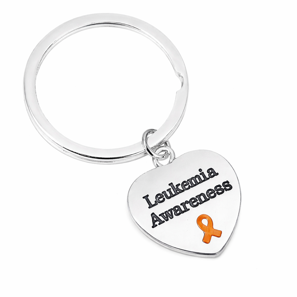 Leukemia Awareness Heart Split Style Key Chains