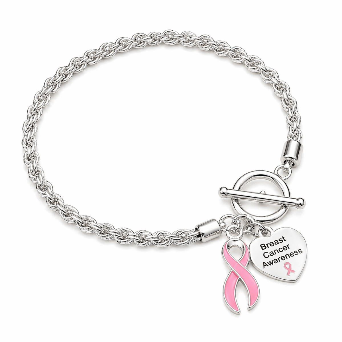 Breast Cancer Ribbon Rope Bracelets