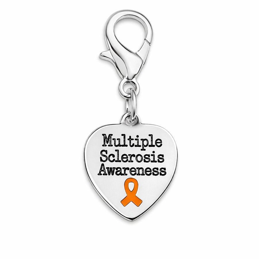 Multiple Sclerosis Awareness Heart Hanging Charms