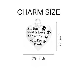 5 Pack All You Need Is Love Dog Charm Partial Beaded Bracelets (5 Bracelets) - Fundraising For A Cause