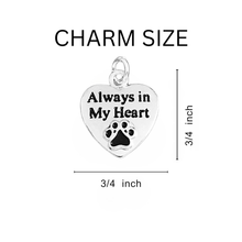 Load image into Gallery viewer, 5 Pack Always in My Heart Paw Print Charm Partial Beaded Bracelets (5 Bracelets) - Fundraising For A Cause