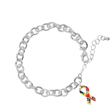 Load image into Gallery viewer, 5 Pack Autism Ribbon With Heart Chunky Charm Bracelets (5 Bracelets) - Fundraising For A Cause