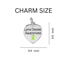 Load image into Gallery viewer, 5 Pack Black Cord Lyme Disease Heart Charm Awareness Bracelets (5 Bracelets) - Fundraising For A Cause