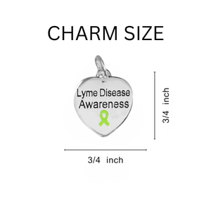 5 Pack Black Cord Lyme Disease Heart Charm Awareness Bracelets (5 Bracelets) - Fundraising For A Cause