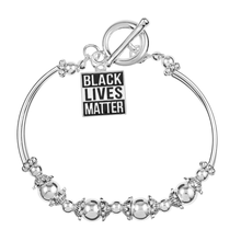 Load image into Gallery viewer, 5 Pack Black Lives Matter Charm Partial Beaded Bracelets (5 Bracelets) - Fundraising For A Cause