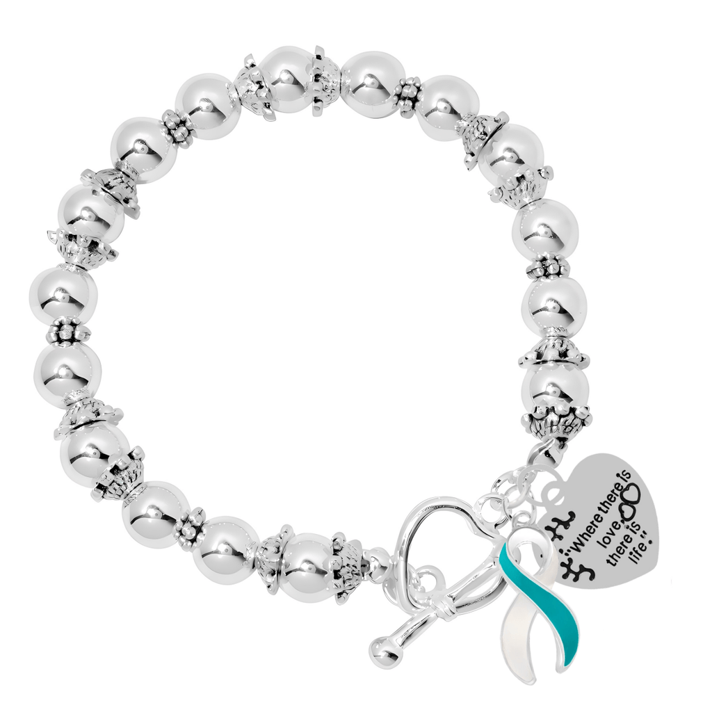 5 Pack Cervical Cancer Where There Is Love Awareness Charm Bracelets (5 Pack) - Fundraising For A Cause