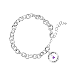 Load image into Gallery viewer, 5 Pack Fibromyalgia Awareness Circle Chunky Charm Bracelets (5 Bracelets) - Fundraising For A Cause