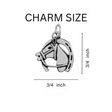 Load image into Gallery viewer, 5 Pack Horse Head in A Horseshoe Charm Partial Beaded Bracelets (5 Bracelets) - Fundraising For A Cause