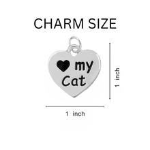 Load image into Gallery viewer, 5 Pack I Love My Cat Heart Charm Partial Beaded Bracelets (5 Bracelets) - Fundraising For A Cause