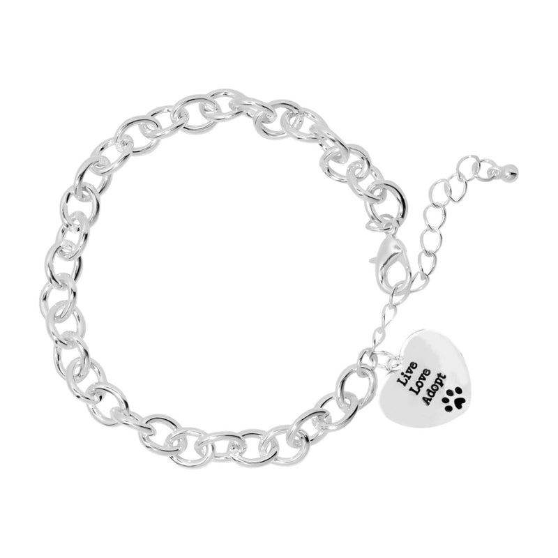 5 Pack Live Love Adopt Charm Chunky Bracelets (5 Bracelets) - Fundraising For A Cause