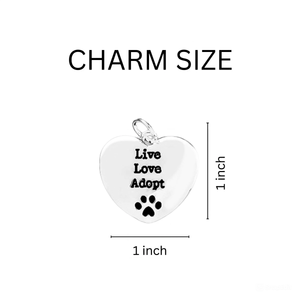 5 Pack Live Love Adopt Charm Chunky Bracelets (5 Bracelets) - Fundraising For A Cause