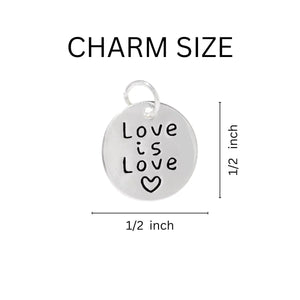 5 Pack Love Is Love Circle Charm Partial Beaded Bracelets (5 Bracelets) - Fundraising For A Cause