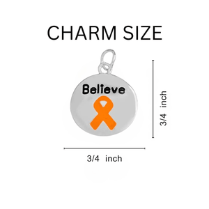 5 Pack Orange Ribbon Circle Believe Beaded Bracelets (5 Bracelets) - Fundraising For A Cause