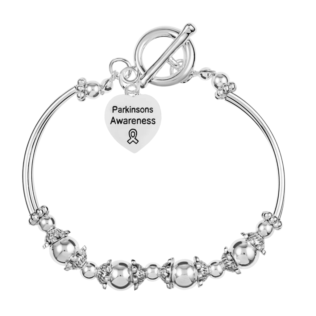 5 Pack Parkinsons Disease Charm Partial Beaded Bracelets (5 Bracelets) - Fundraising For A Cause