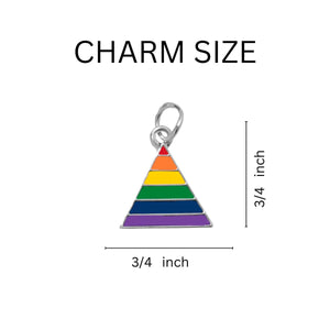 5 Pack Rainbow Triangle Charm Partial Beaded Bracelets (5 Bracelets) - Fundraising For A Cause