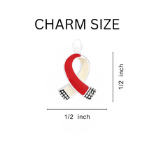 Load image into Gallery viewer, 5 Pack Small Red &amp; White Ribbon Charm Black Cord Ribbon Bracelets (5 Bracelets) - Fundraising For A Cause