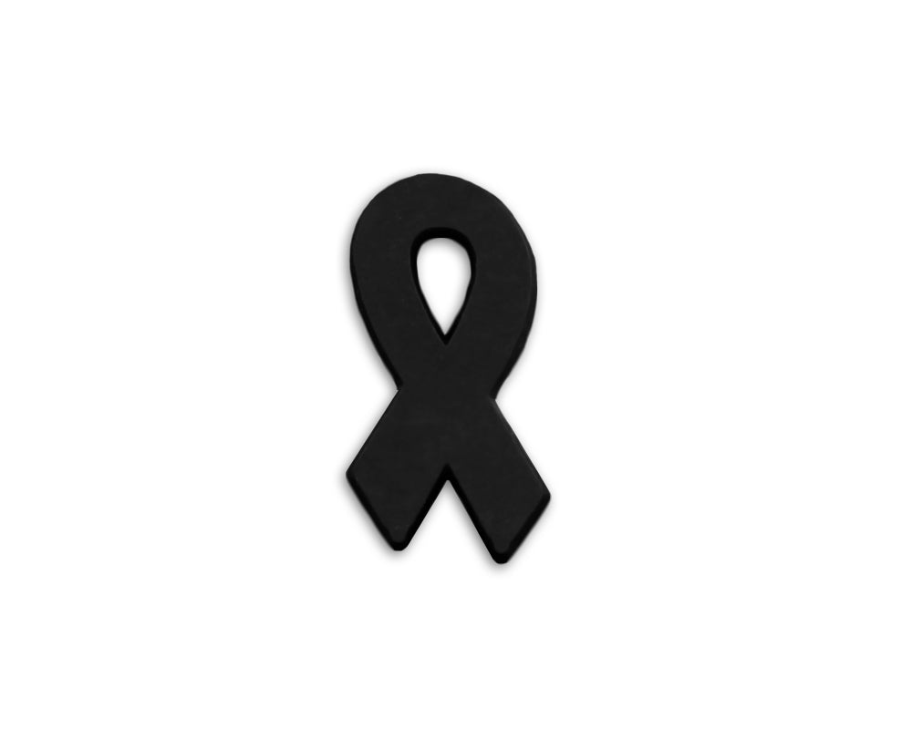 50 Black Silicone Ribbon Pins - Fundraising For A Cause