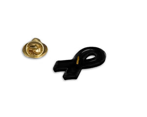 50 Black Silicone Ribbon Pins - Fundraising For A Cause