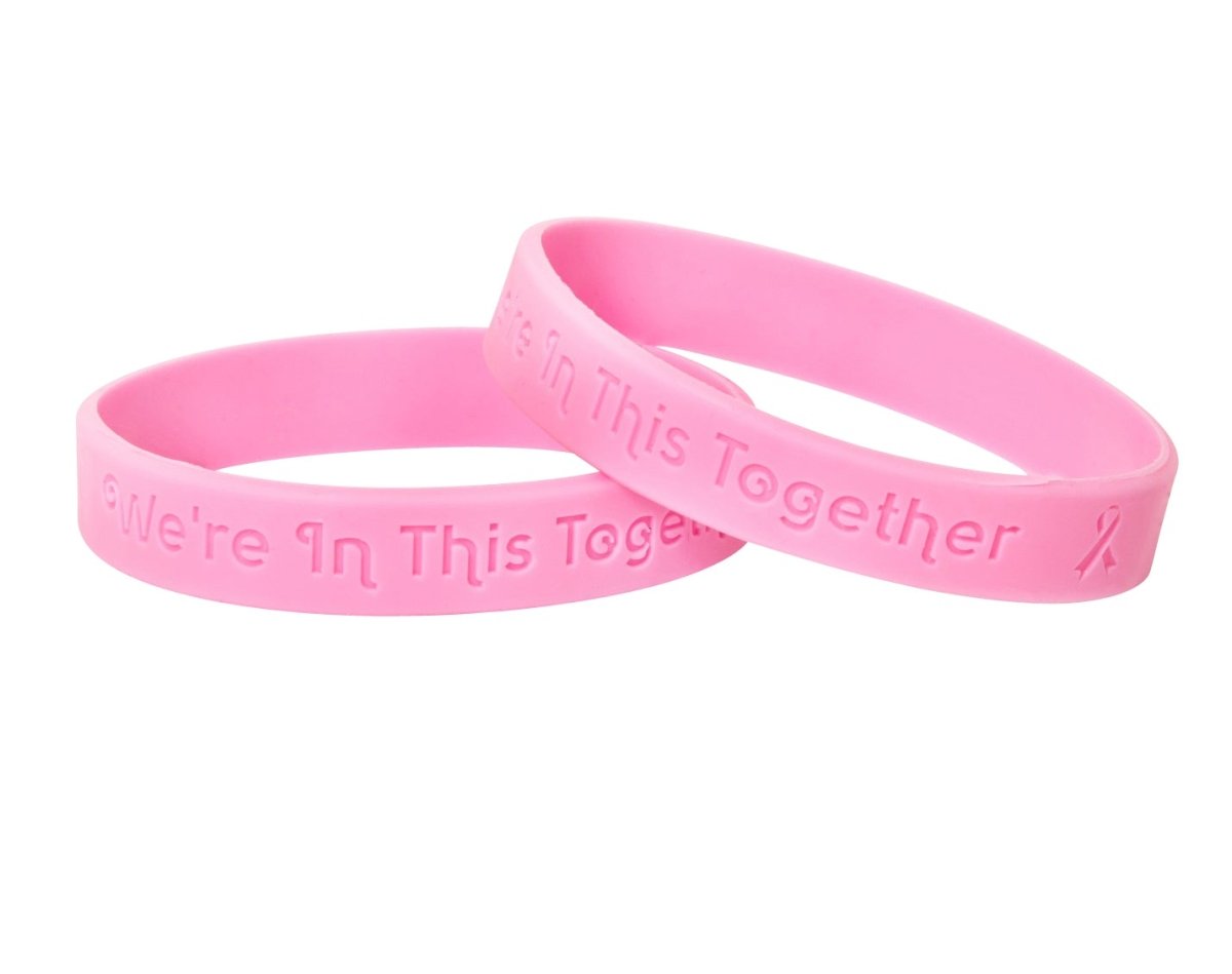 50 Child Breast Cancer Awareness Silicone Bracelet Wristbands - Fundraising For A Cause