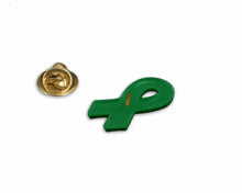 Load image into Gallery viewer, 50 Green Silicone Ribbon Pins - Fundraising For A Cause