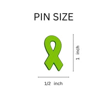 Load image into Gallery viewer, 50 Lime Green Silicone Ribbon Pins - Fundraising For A Cause