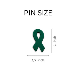 50 Pack Green Silicone Ribbon Pins (50 Pins) - Fundraising For A Cause