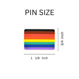 50 Pack Philadelphia 8 Stripe Pride Rainbow Flag Silicone Pins (50 Pins) - Fundraising For A Cause