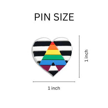 Load image into Gallery viewer, 50 Pack Straight Ally LGBTQ Gay Pride Heart Silicone Pins (50 Pins) - Fundraising For A Cause