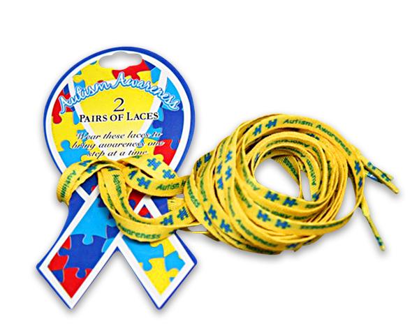 50 Pairs Autism Awareness Puzzle Print Shoe Laces (2 Pairs/Card) - Fundraising For A Cause