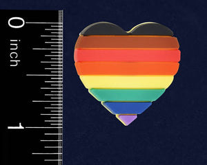 50 Philadelphia 8 Stripe Pride Rainbow Heart Silicone Pins - Fundraising For A Cause