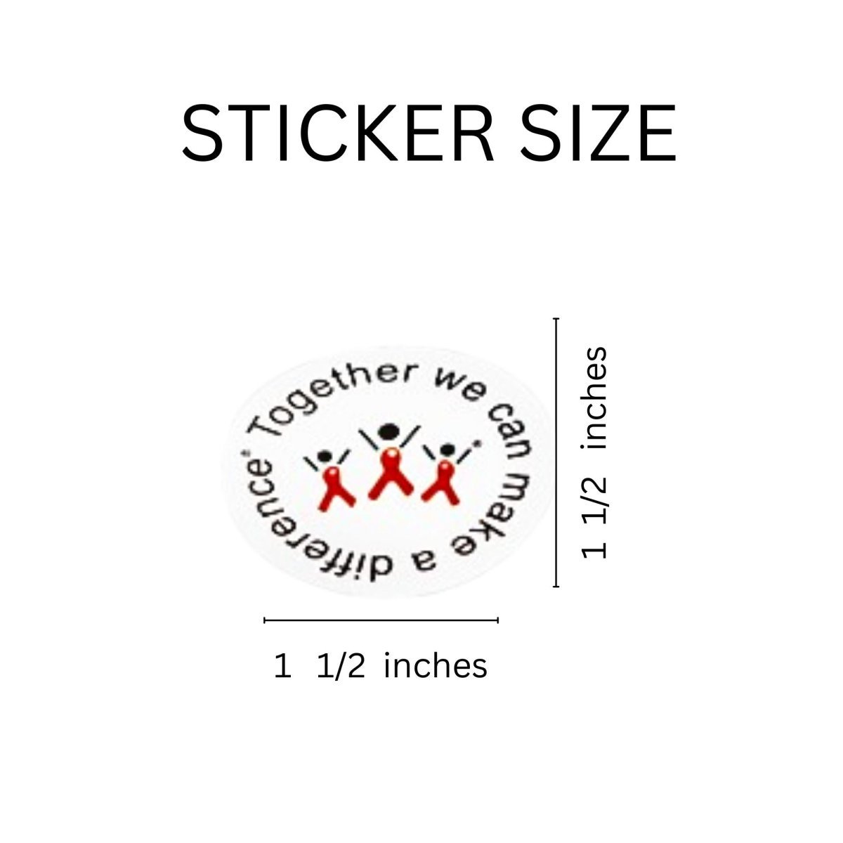 500 Difference Red Ribbon Stickers - Fundraising For A Cause