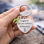 Big Heart Lime Green Ribbon Key Chains - Fundraising For A Cause