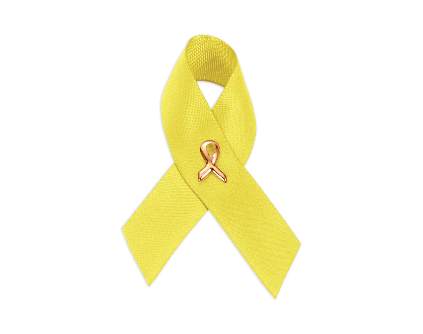 Satin Yellow Ribbon Awareness Pins