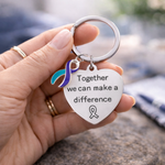 Big Heart Teal & Purple Ribbon Key Chains - Fundraising For A Cause