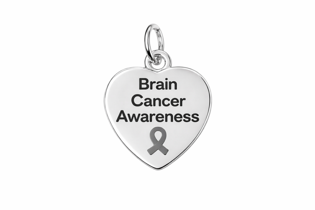 Brain Cancer Awareness Heart Charms