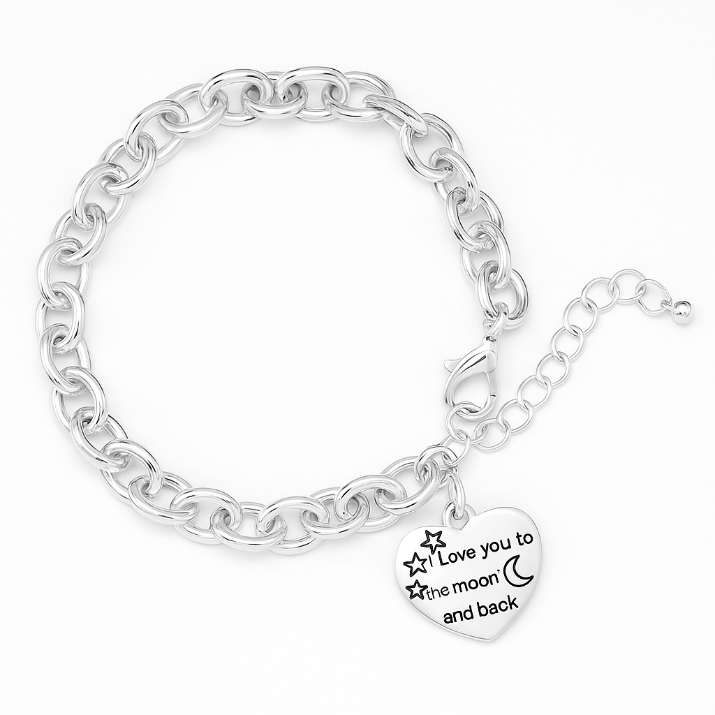 Love You To The Moon And Back Chunky Charm Bracelets