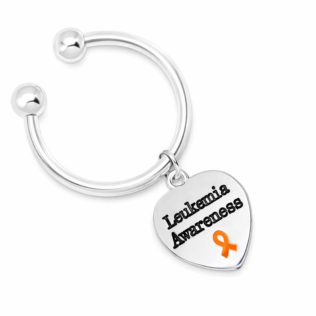 Leukemia Awarenes Heart Key Chains