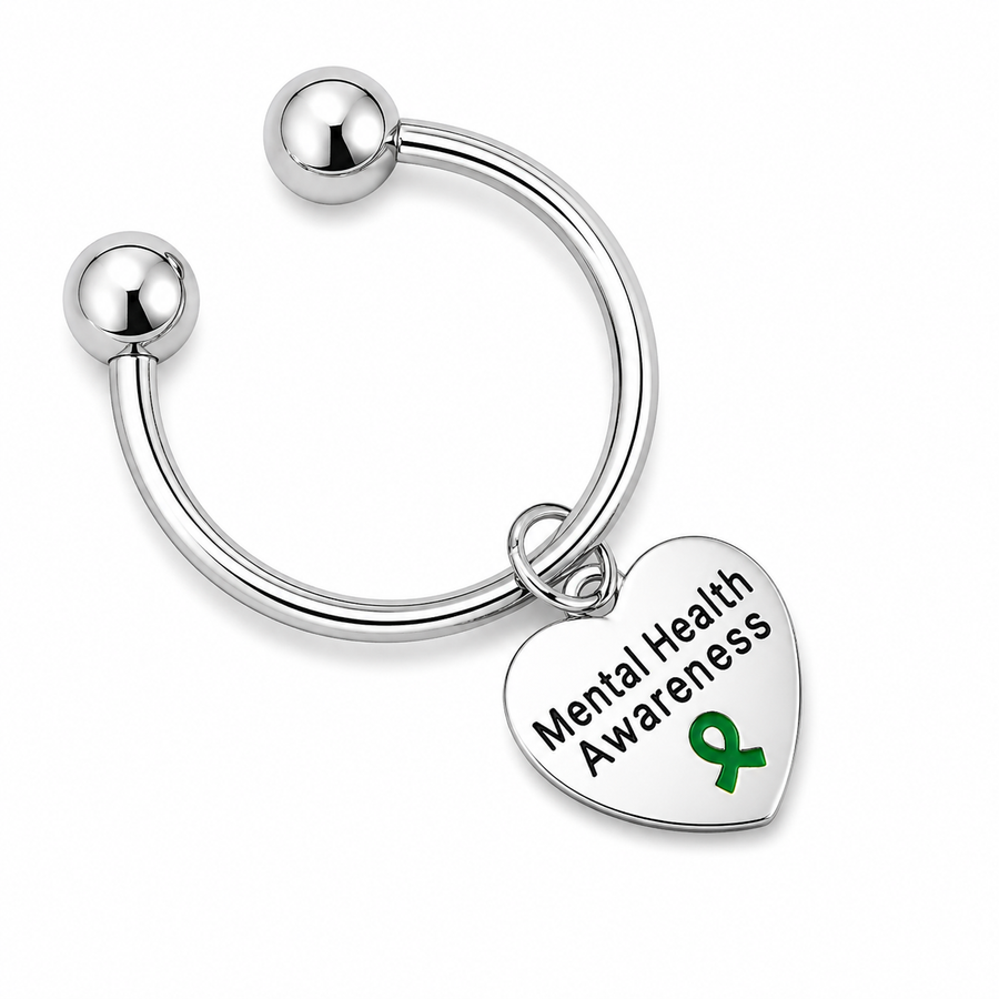 Mental Health Awarenes Heart Key Chains