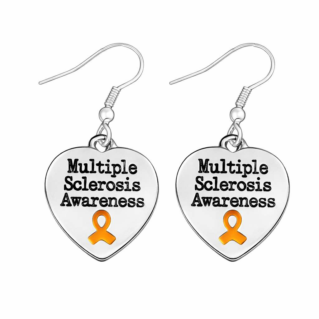Multiple Sclerosis Awareness Heart Earrings