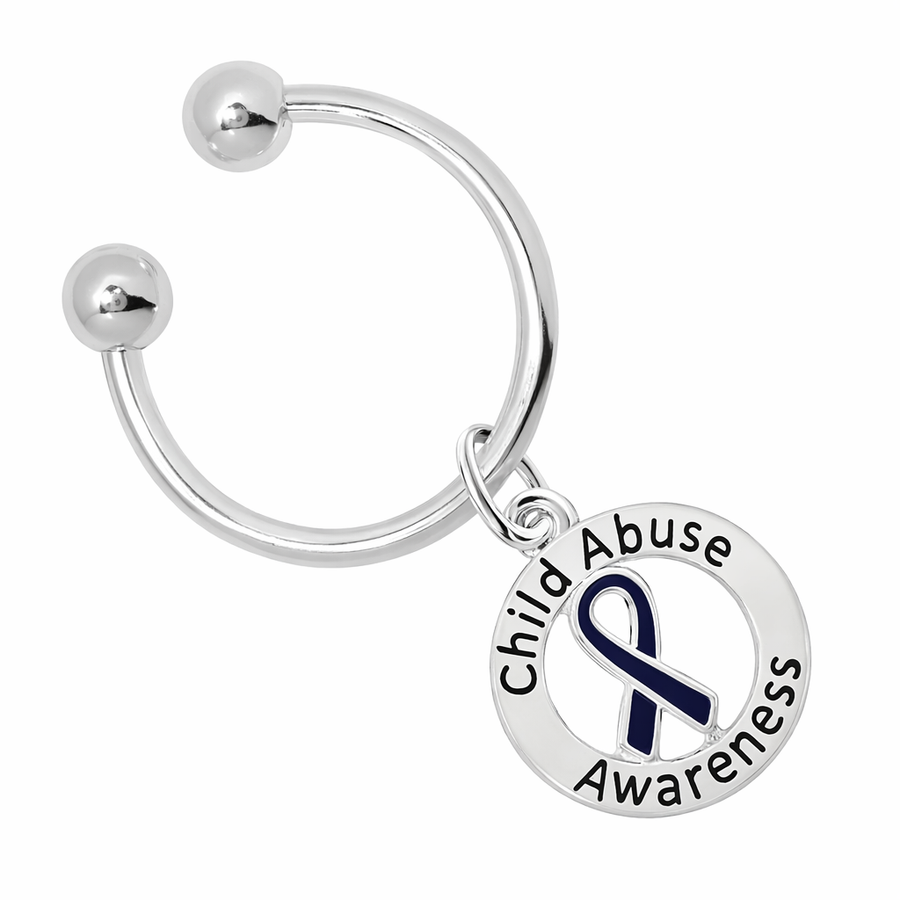 Round Child Abuse Awareness Key Chains