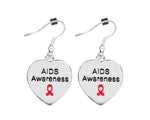 12 Pairs AIDS Awareness Heart Earrings - Fundraising For A Cause