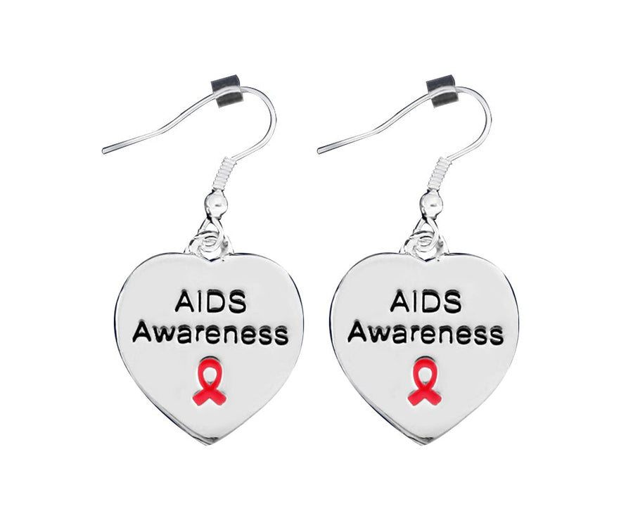 12 Pairs AIDS Awareness Heart Earrings - Fundraising For A Cause