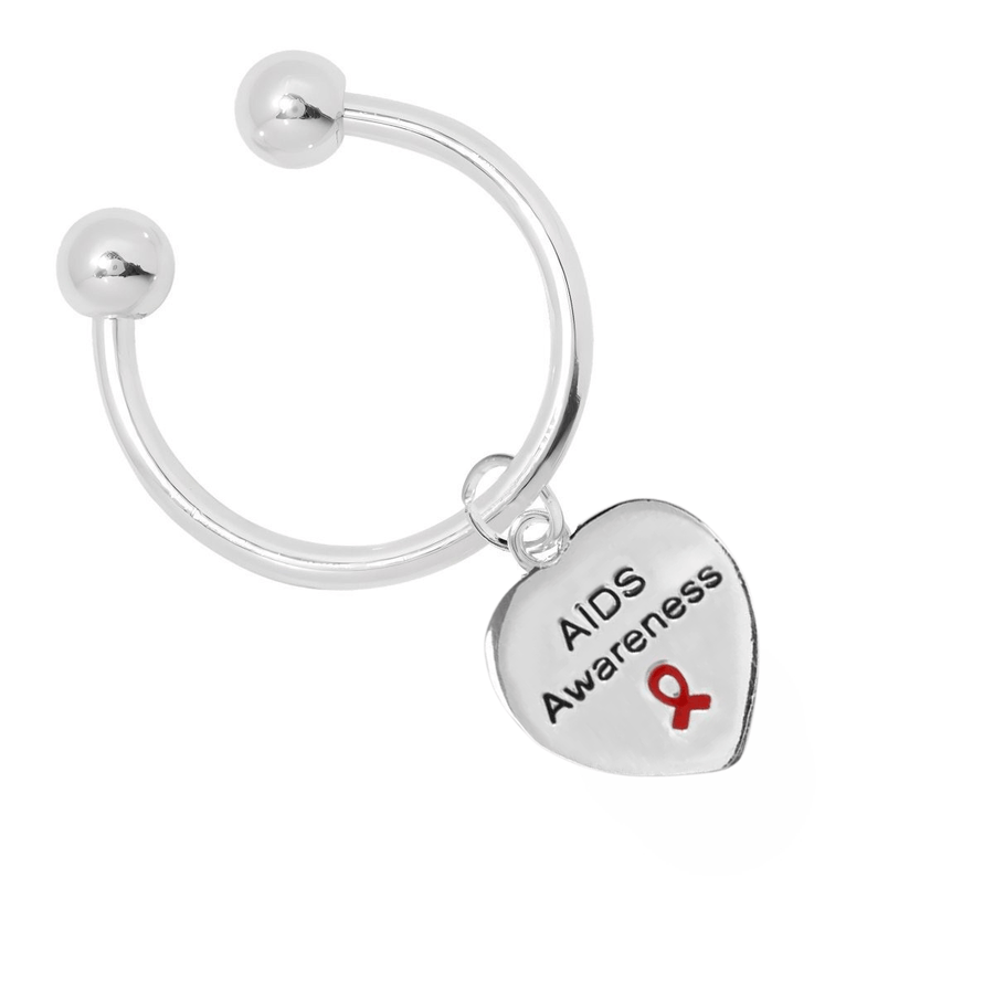 AIDS Awareness Heart Key Chains - Fundraising For A Cause